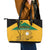 Custom Jamaica Lacrosse Leather Tote Bag Streamertail Hummingbird With Flag - Wonder Print Shop