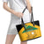 Custom Jamaica Lacrosse Leather Tote Bag Streamertail Hummingbird With Flag - Wonder Print Shop