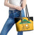 Custom Jamaica Lacrosse Leather Tote Bag Streamertail Hummingbird With Flag - Wonder Print Shop