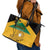 Custom Jamaica Lacrosse Leather Tote Bag Streamertail Hummingbird With Flag - Wonder Print Shop