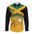 Custom Jamaica Lacrosse Long Sleeve Button Shirt Streamertail Hummingbird With Flag - Wonder Print Shop