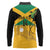Custom Jamaica Lacrosse Long Sleeve Polo Shirt Streamertail Hummingbird With Flag - Wonder Print Shop
