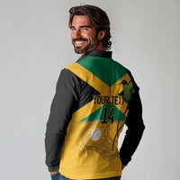 Custom Jamaica Lacrosse Long Sleeve Polo Shirt Streamertail Hummingbird With Flag - Wonder Print Shop