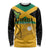 Custom Jamaica Lacrosse Long Sleeve Shirt Streamertail Hummingbird With Flag - Wonder Print Shop