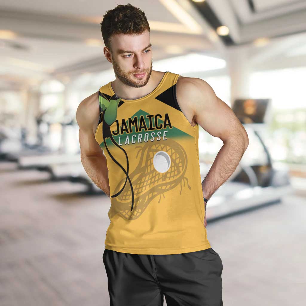 Custom Jamaica Lacrosse Men Tank Top Streamertail Hummingbird With Flag - Wonder Print Shop
