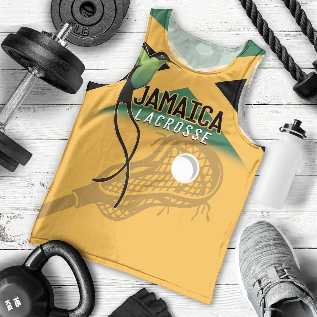 Custom Jamaica Lacrosse Men Tank Top Streamertail Hummingbird With Flag - Wonder Print Shop
