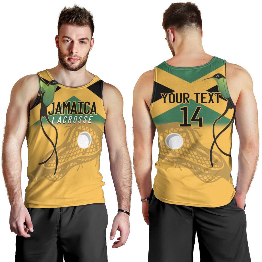 Custom Jamaica Lacrosse Men Tank Top Streamertail Hummingbird With Flag - Wonder Print Shop