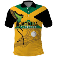 Custom Jamaica Lacrosse Polo Shirt Streamertail Hummingbird With Flag - Wonder Print Shop