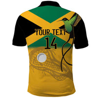 Custom Jamaica Lacrosse Polo Shirt Streamertail Hummingbird With Flag - Wonder Print Shop