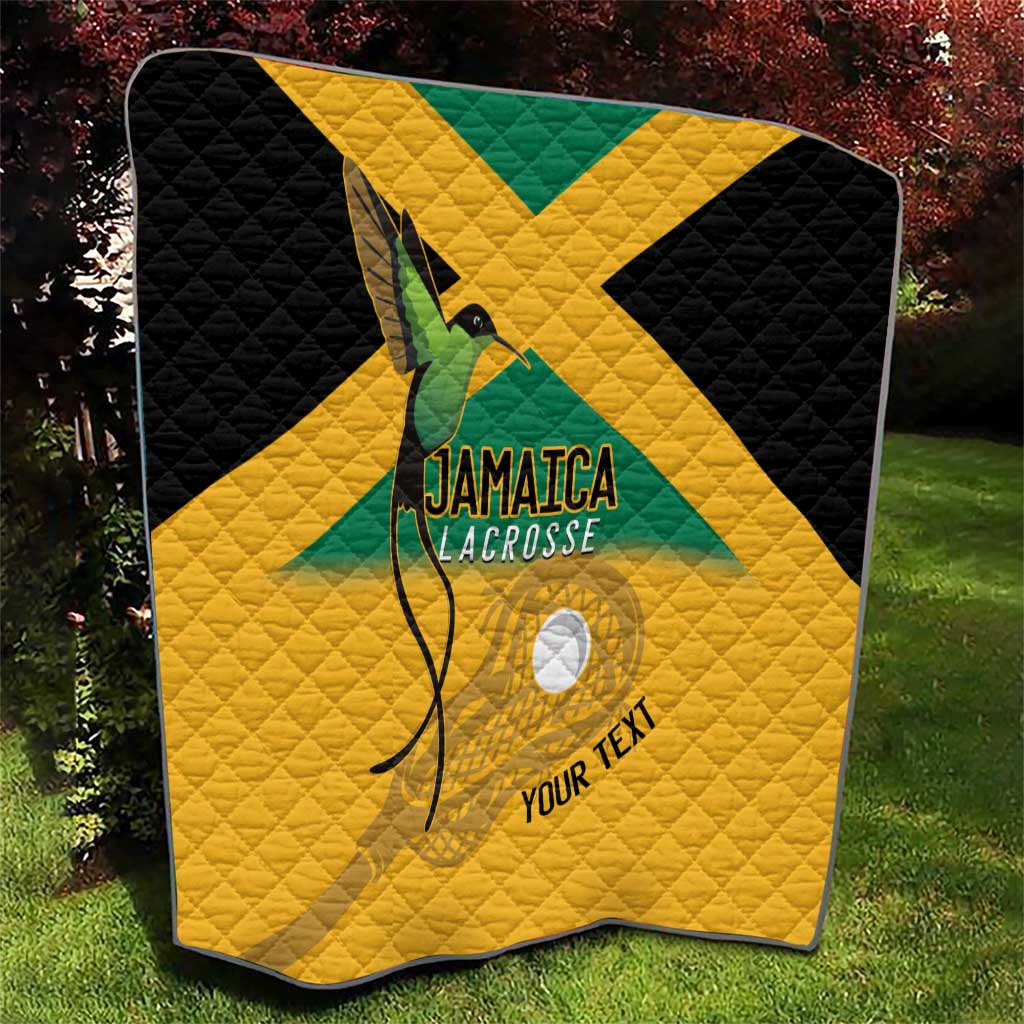 Custom Jamaica Lacrosse Quilt Streamertail Hummingbird With Flag - Wonder Print Shop