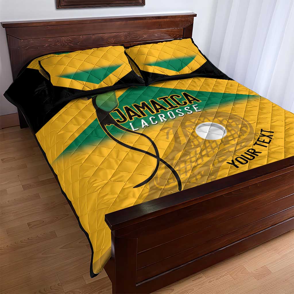 Custom Jamaica Lacrosse Quilt Bed Set Streamertail Hummingbird With Flag - Wonder Print Shop
