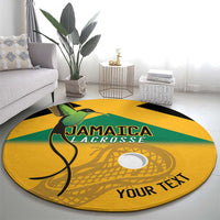 Custom Jamaica Lacrosse Round Carpet Streamertail Hummingbird With Flag - Wonder Print Shop