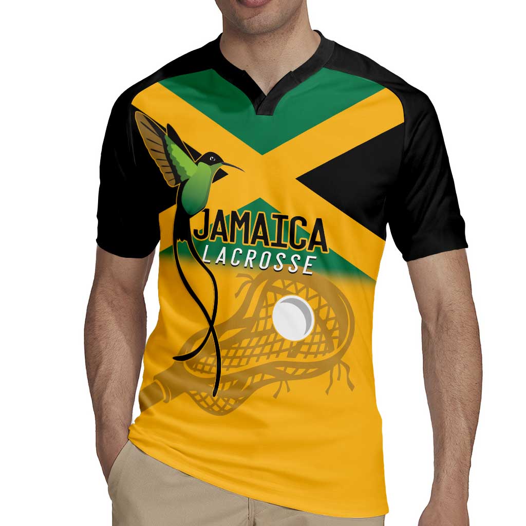 Custom Jamaica Lacrosse Rugby Jersey Streamertail Hummingbird With Flag - Wonder Print Shop