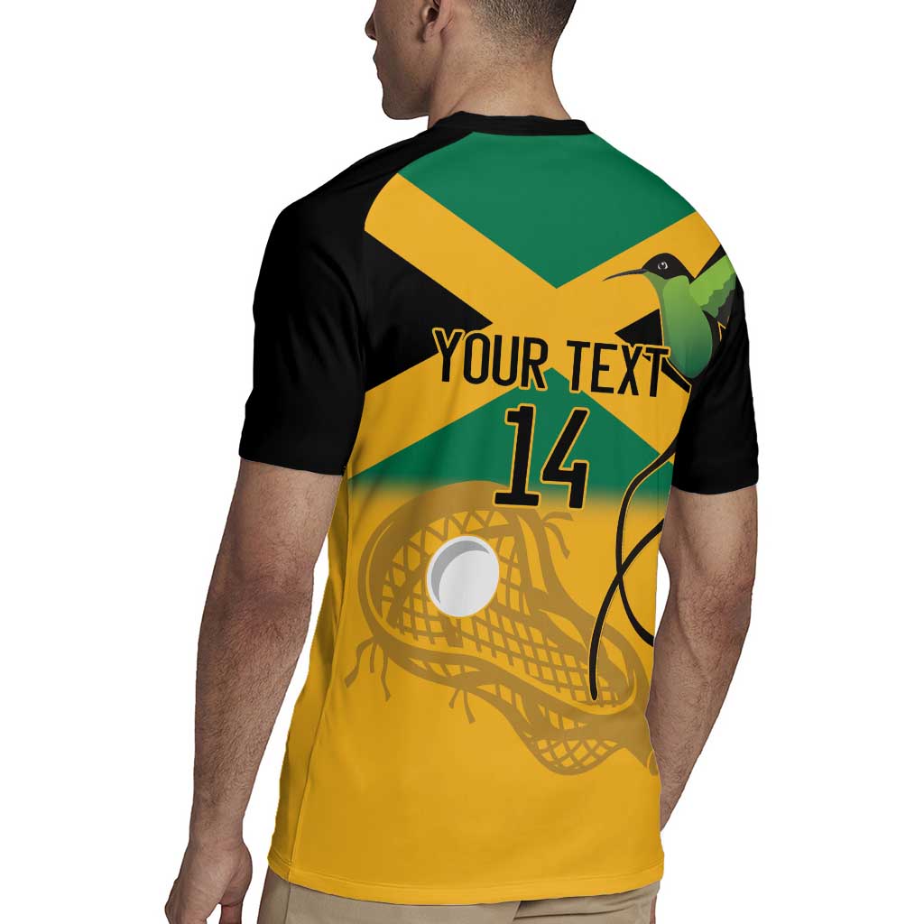 Custom Jamaica Lacrosse Rugby Jersey Streamertail Hummingbird With Flag - Wonder Print Shop