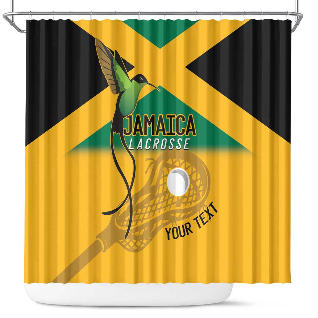 Custom Jamaica Lacrosse Shower Curtain Streamertail Hummingbird With Flag - Wonder Print Shop