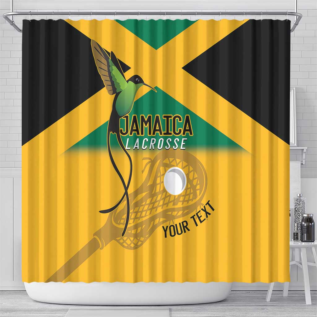 Custom Jamaica Lacrosse Shower Curtain Streamertail Hummingbird With Flag - Wonder Print Shop