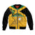 Custom Jamaica Lacrosse Sleeve Zip Bomber Jacket Streamertail Hummingbird With Flag - Wonder Print Shop
