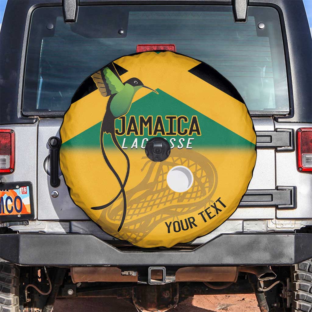 Custom Jamaica Lacrosse Spare Tire Cover Streamertail Hummingbird With Flag - Wonder Print Shop