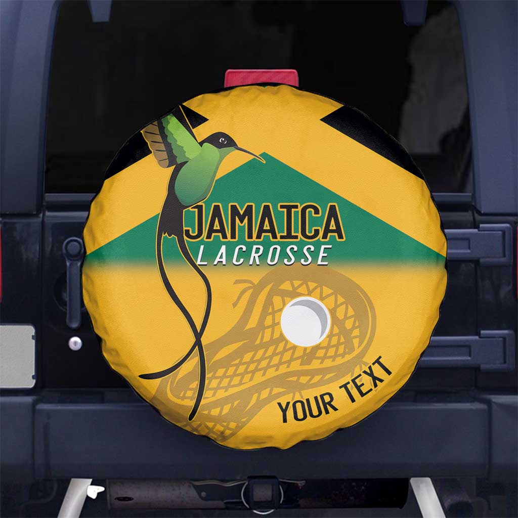 Custom Jamaica Lacrosse Spare Tire Cover Streamertail Hummingbird With Flag - Wonder Print Shop