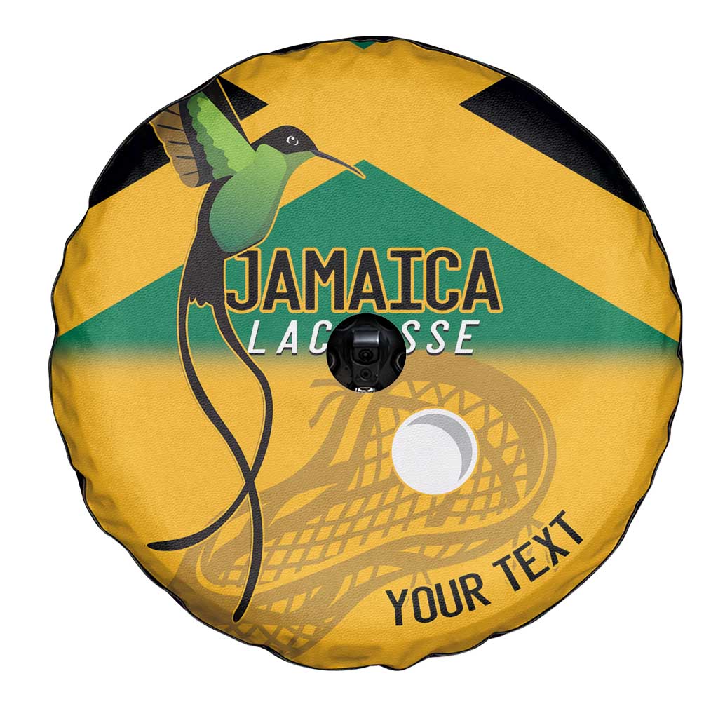 Custom Jamaica Lacrosse Spare Tire Cover Streamertail Hummingbird With Flag - Wonder Print Shop