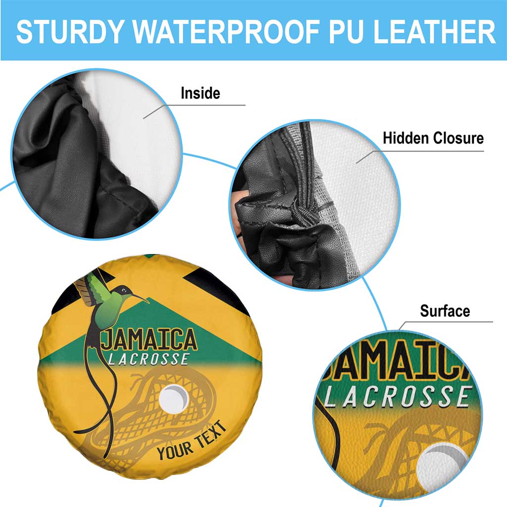 Custom Jamaica Lacrosse Spare Tire Cover Streamertail Hummingbird With Flag - Wonder Print Shop