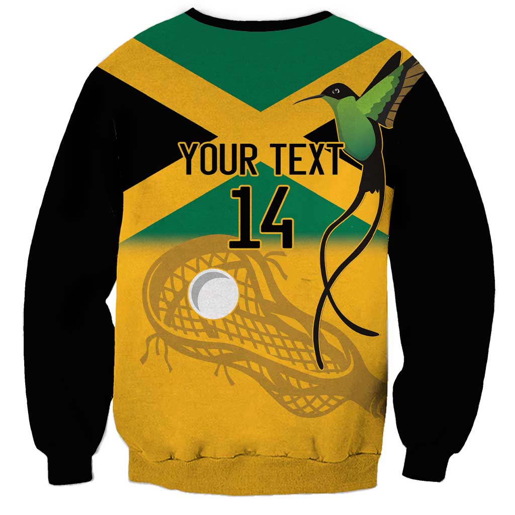 Custom Jamaica Lacrosse Sweatshirt Streamertail Hummingbird With Flag - Wonder Print Shop