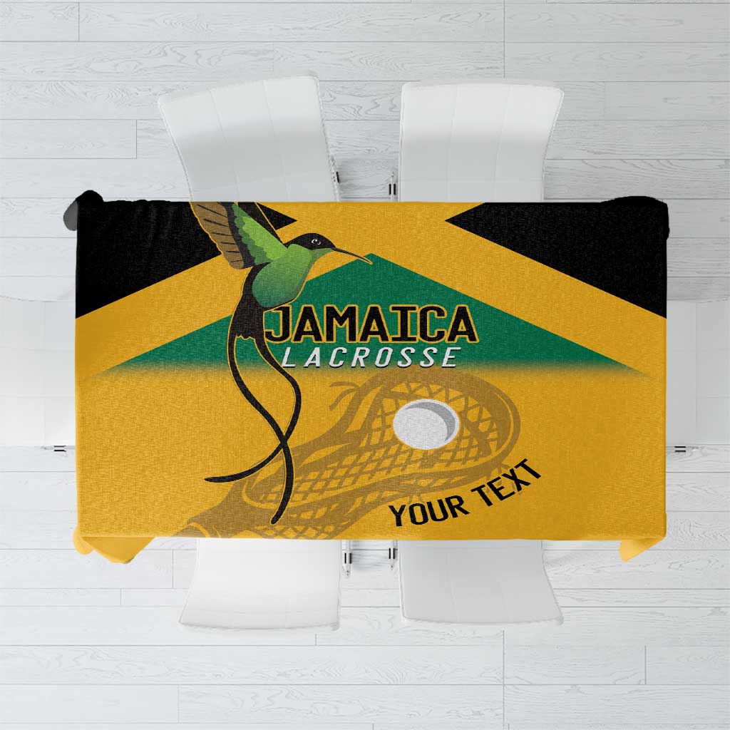 Custom Jamaica Lacrosse Tablecloth Streamertail Hummingbird With Flag - Wonder Print Shop
