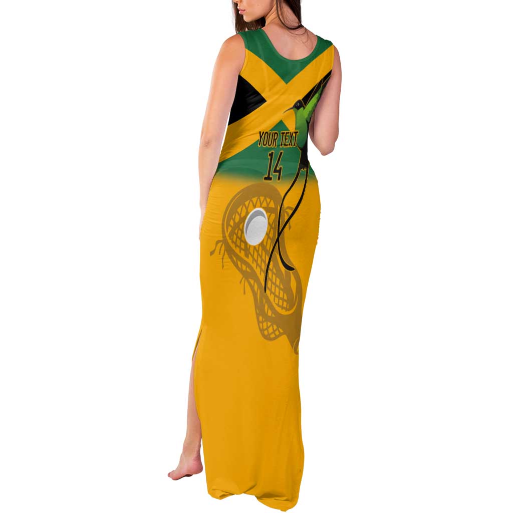 Custom Jamaica Lacrosse Tank Maxi Dress Streamertail Hummingbird With Flag - Wonder Print Shop
