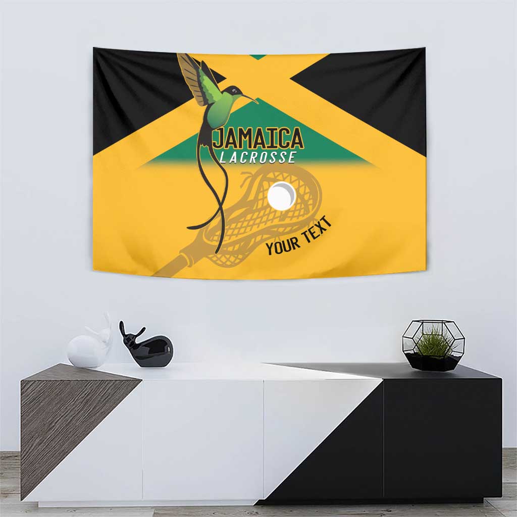 Custom Jamaica Lacrosse Tapestry Streamertail Hummingbird With Flag - Wonder Print Shop