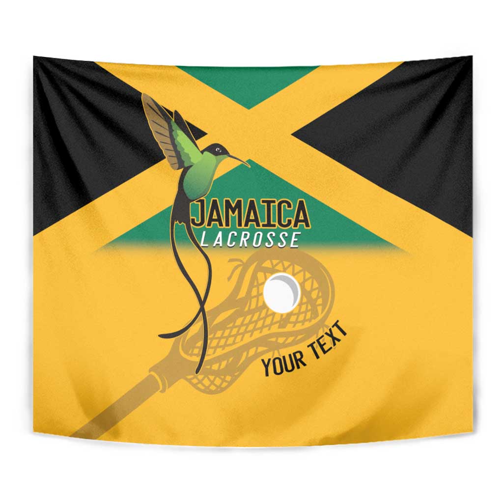 Custom Jamaica Lacrosse Tapestry Streamertail Hummingbird With Flag - Wonder Print Shop