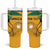 Custom Jamaica Lacrosse Tumbler With Handle Streamertail Hummingbird With Flag - Wonder Print Shop