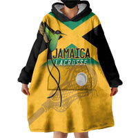 Custom Jamaica Lacrosse Wearable Blanket Hoodie Streamertail Hummingbird With Flag - Wonder Print Shop