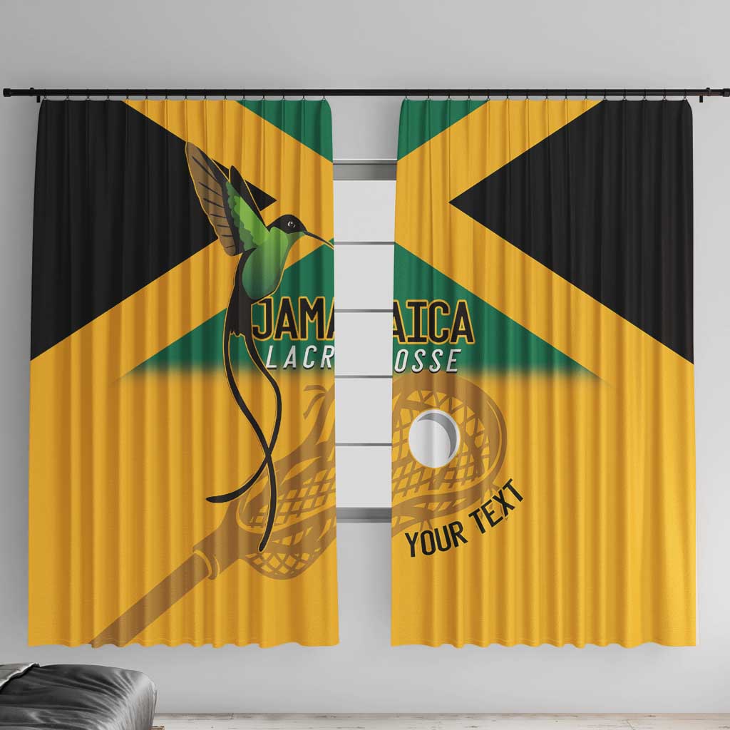 Custom Jamaica Lacrosse Window Curtain Streamertail Hummingbird With Flag - Wonder Print Shop
