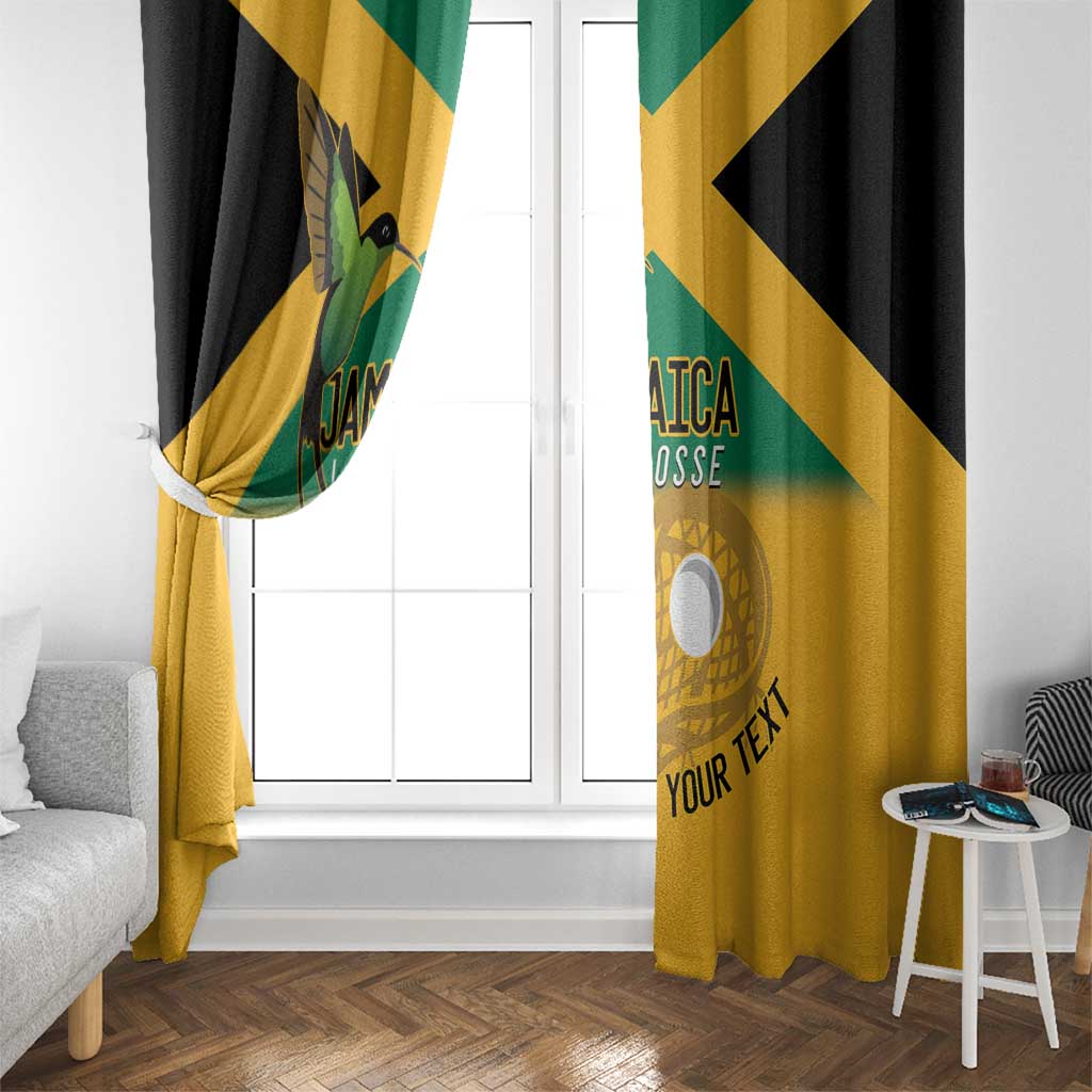 Custom Jamaica Lacrosse Window Curtain Streamertail Hummingbird With Flag - Wonder Print Shop