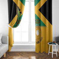 Custom Jamaica Lacrosse Window Curtain Streamertail Hummingbird With Flag - Wonder Print Shop