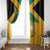 Custom Jamaica Lacrosse Window Curtain Streamertail Hummingbird With Flag - Wonder Print Shop