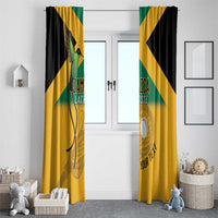 Custom Jamaica Lacrosse Window Curtain Streamertail Hummingbird With Flag - Wonder Print Shop