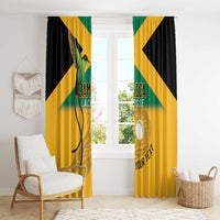 Custom Jamaica Lacrosse Window Curtain Streamertail Hummingbird With Flag - Wonder Print Shop