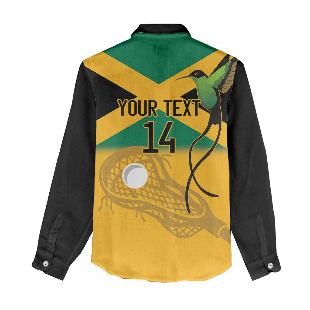 Custom Jamaica Lacrosse Women Casual Shirt Streamertail Hummingbird With Flag - Wonder Print Shop