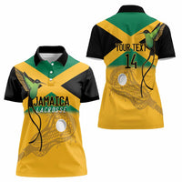 Custom Jamaica Lacrosse Women Polo Shirt Streamertail Hummingbird With Flag - Wonder Print Shop