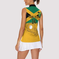 Custom Jamaica Lacrosse Women Sleeveless Polo Shirt Streamertail Hummingbird With Flag - Wonder Print Shop