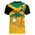 Custom Jamaica Lacrosse Women V-Neck T-Shirt Streamertail Hummingbird With Flag - Wonder Print Shop