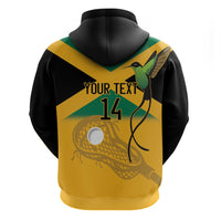 Custom Jamaica Lacrosse Zip Hoodie Streamertail Hummingbird With Flag - Wonder Print Shop