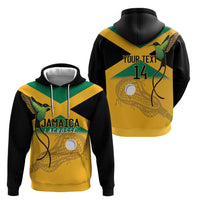 Custom Jamaica Lacrosse Zip Hoodie Streamertail Hummingbird With Flag - Wonder Print Shop