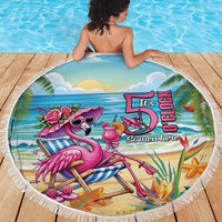 Flamingo Aloha Hawaii Beach Blanket It's 5 O’Clock Somewhere Tropical Vibes - Wonder Print Shop