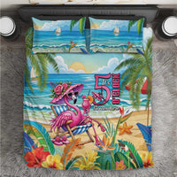 Flamingo Aloha Hawaii Bedding Set It's 5 O’Clock Somewhere Tropical Vibes - Wonder Print Shop