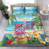 Flamingo Aloha Hawaii Bedding Set It's 5 O’Clock Somewhere Tropical Vibes - Wonder Print Shop