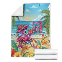 Flamingo Aloha Hawaii Blanket It's 5 O’Clock Somewhere Tropical Vibes - Wonder Print Shop