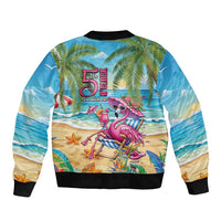 Flamingo Aloha Hawaii Bomber Jacket It's 5 O’Clock Somewhere Tropical Vibes - Wonder Print Shop