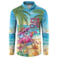 Flamingo Aloha Hawaii Button Sweatshirt It's 5 O’Clock Somewhere Tropical Vibes - Wonder Print Shop